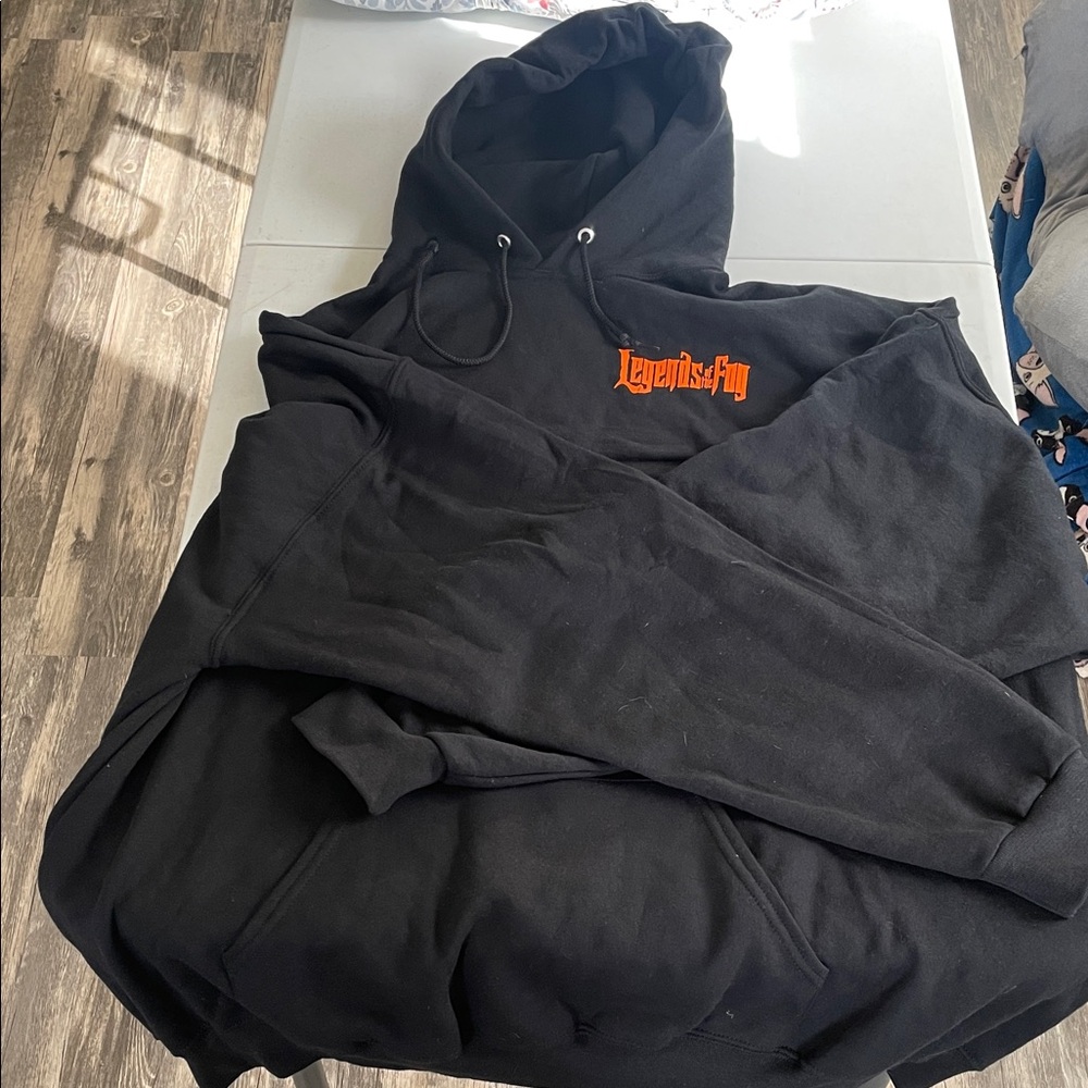 Black Hoodie with Orange Logo